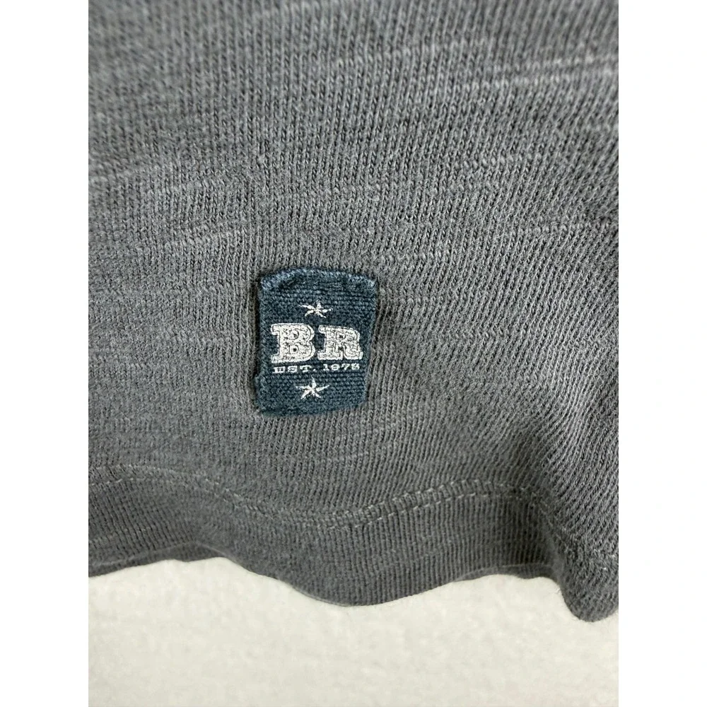 Banana Republic Henley Shirt Mens Large‎ Gray Long Sleeve Slub Knit 2 Pocket Top